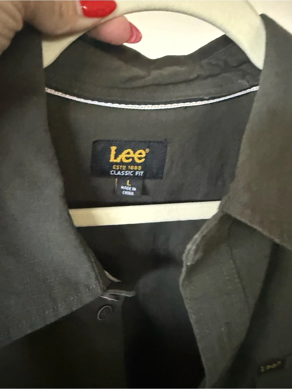 Lee Men's Olive Green Lightweight Shirt Jacket